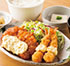 チキン南蛮とエビフライの定食
